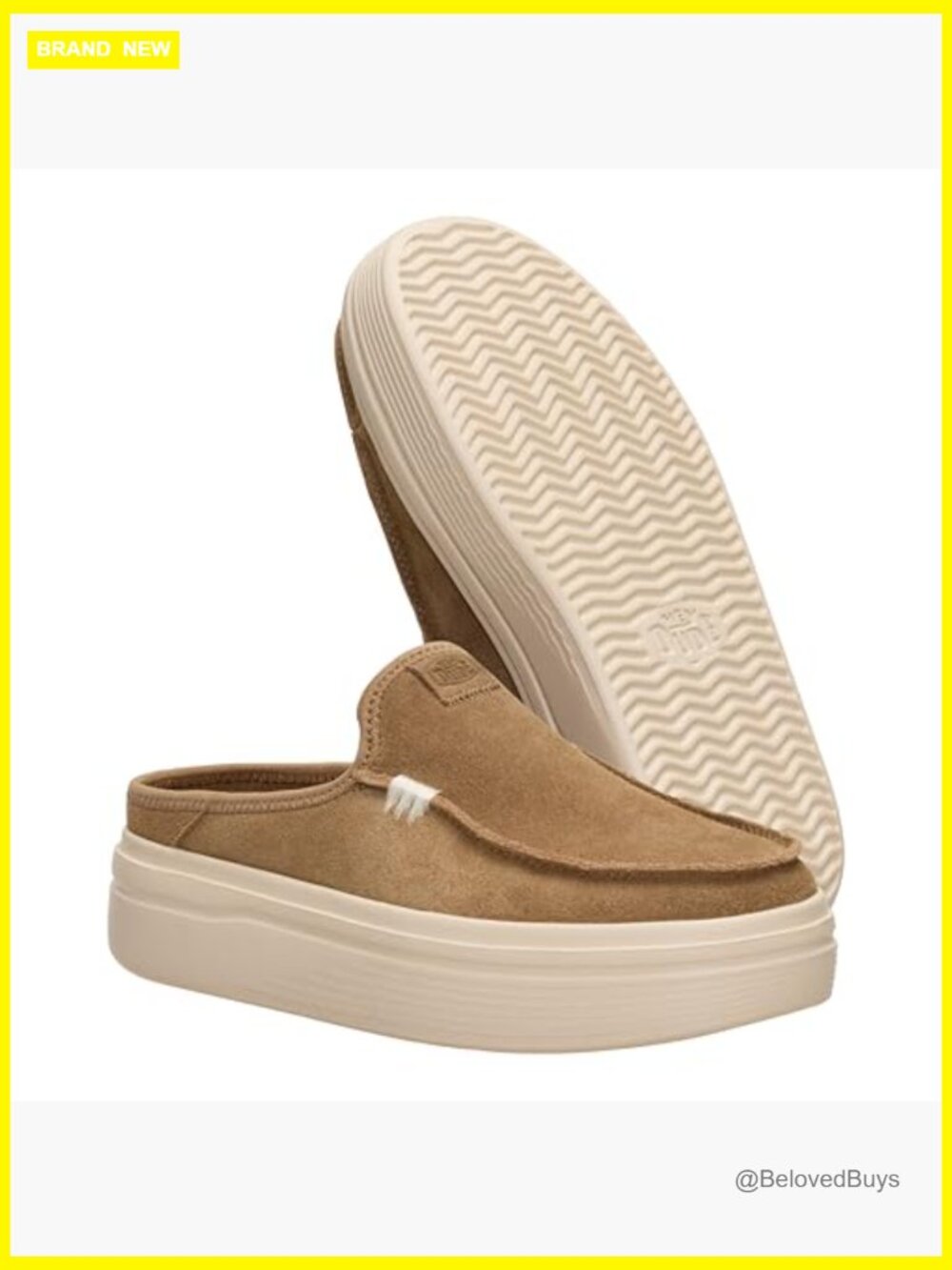 Casual slip-on platform mules with suede upper, lightweight comfort for - Picture 6 of 7